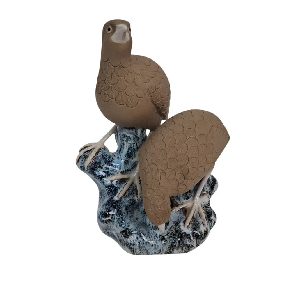 Vintage Pair Of Ceramic Quail/Partridge Figurine 8